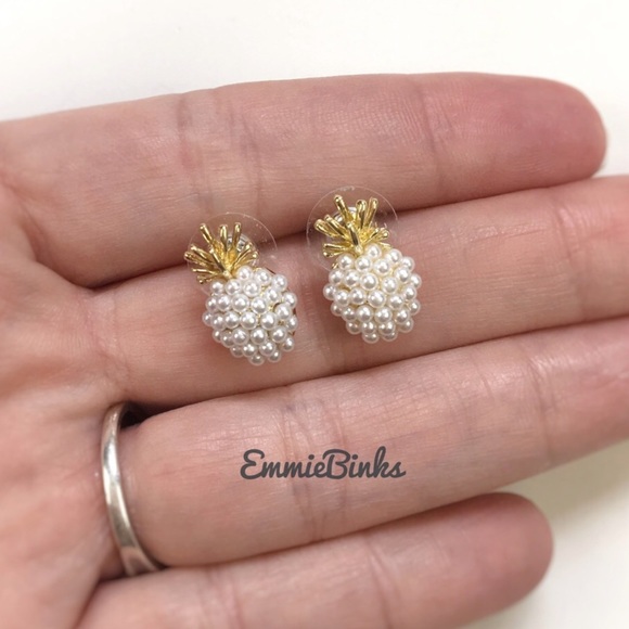 New Free People Pineapple Fruit Stud Earrings ~ Minimalist Vibes - Picture 2 of 13